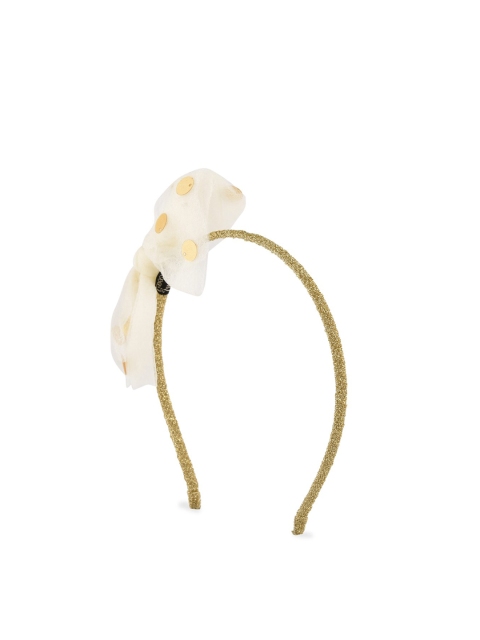 Toniq Kids Girls Gold & White Printed Hairband
