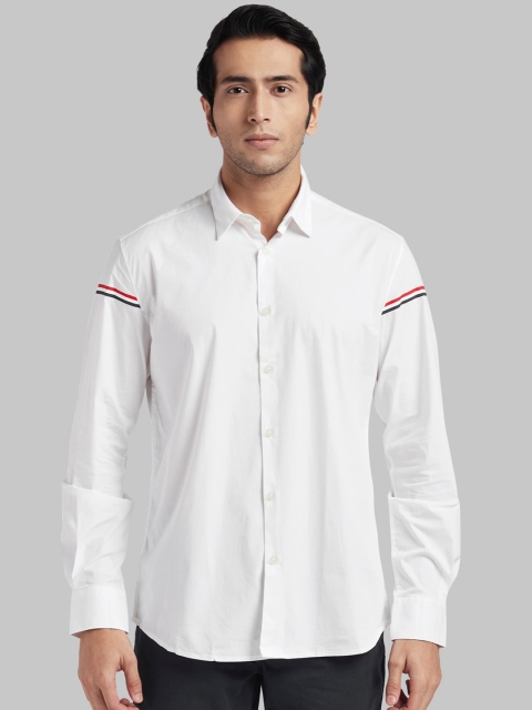 Parx Men White Regular Fit Solid Casual Shirt