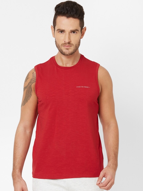 Sweet Dreams Men Red Solid Lounge T-Shirt MT-1755ST