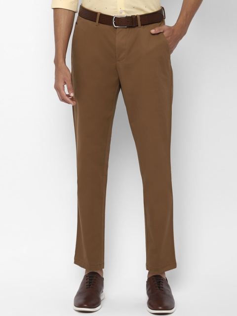 Allen Solly Men Brown Slim Fit Solid Formal Trousers