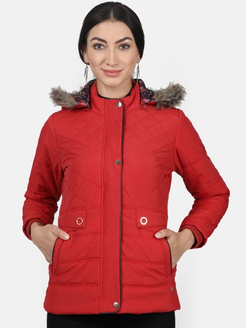 Monte Carlo Women Red Solid Puffer Jacket