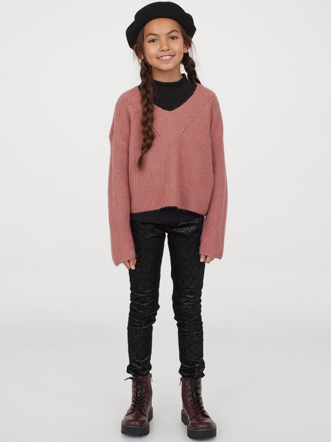 H&M Girls Black Skinny Fit twill trousers