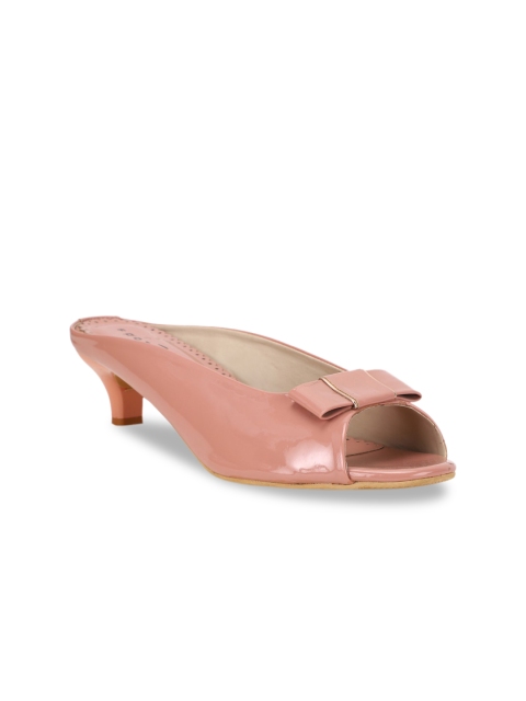 Footin Women Pink Solid Peep Toes