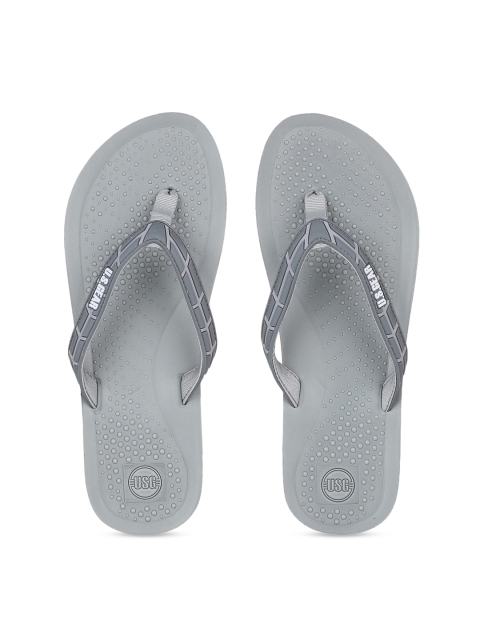 US Gear Women Grey Self Design Thong Flip-Flops