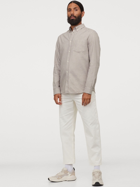 H&M Beige Oxford Shirt Regular Fit