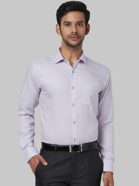 Park Avenue Men Lavender Regular Fit Self Design Formal Shirt