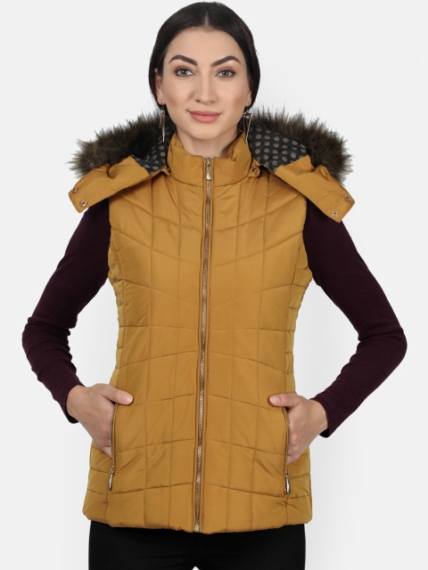 Monte Carlo Women Mustard Yellow Solid Parka