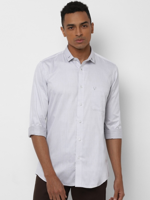 Allen Solly Men Grey Regular Fit Self Design Casual Shirt