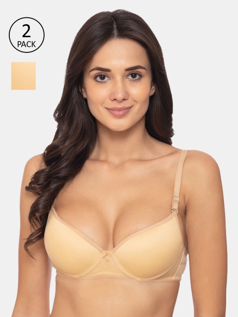 KOMLI Pack Of 2 Beige Solid Underwired Heavily Padded Everyday Bras K-917-2PC-SK-30B
KOMLI Pack Of 2 Beige Solid Underwired Heavily Padded Everyday Bras K-917-2PC-SK-30B