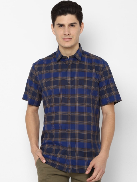 Allen Solly Men Blue Slim Fit Checked Casual Shirt