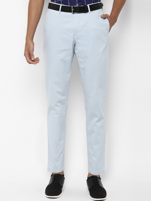 Allen Solly Men Blue Slim Fit Solid Formal Trousers
