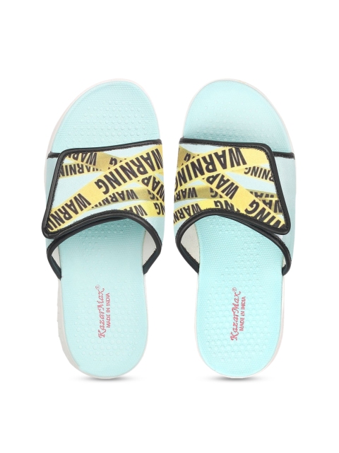 KazarMax Unisex Blue & Yellow Printed Sliders