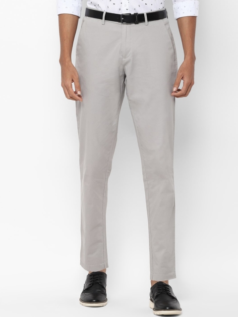 Allen Solly Men Grey Slim Fit Solid Regular Trousers