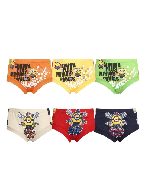 Red Rose Boys Pack of 6 Assorted Printed Briefs JRNO58CL
