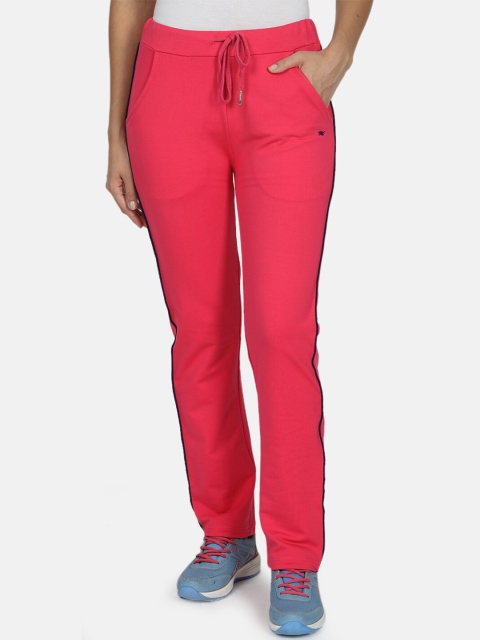 Monte Carlo Women Pink Solid Straight-Fit Track Pants