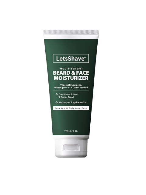 LetsShave Men Beard & Face Moisturizer 110 gm, Green