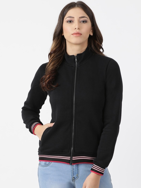 Monte Carlo Women Black Solid Sweatshirt