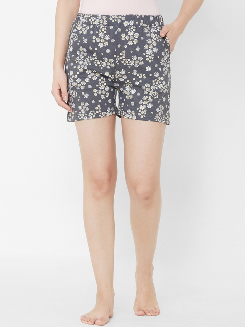 Sweet Dreams Women Grey Printed Lounge Shorts