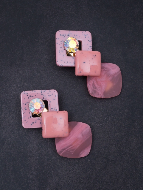 Golden Peacock Pink Embellished Alligator Hair Clip