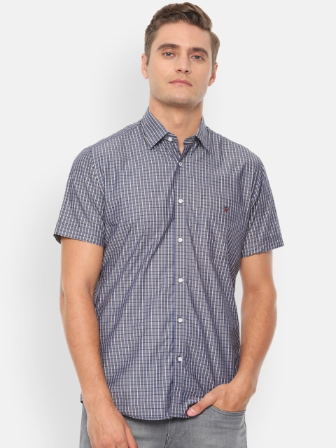Louis Philippe Sport Men Blue Slim Fit Checked Casual Shirt
