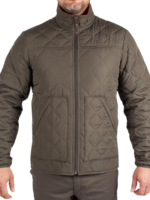 SOLOGNAC By Decathlon Men Olive Green Solid Insulator Quilted Jacket