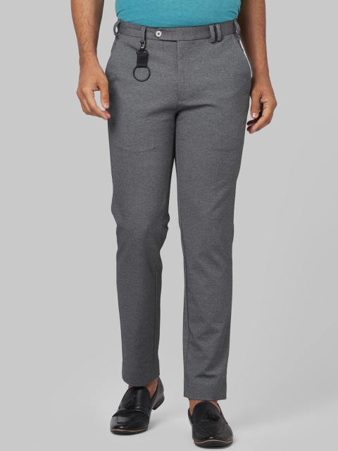 Park Avenue Men Grey Regular Fit Solid Regular Trousers