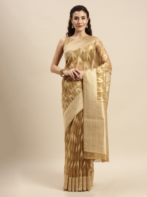 Soch Gold-Toned Woven Design Art Silk Saree
