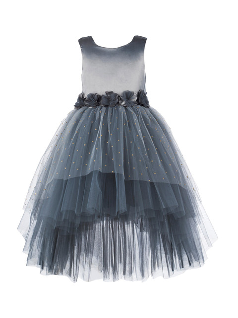 Toy Balloon kids Girls Grey Solid Maxi Dress 
Toy Balloon kids Girls Grey Solid Maxi Dress