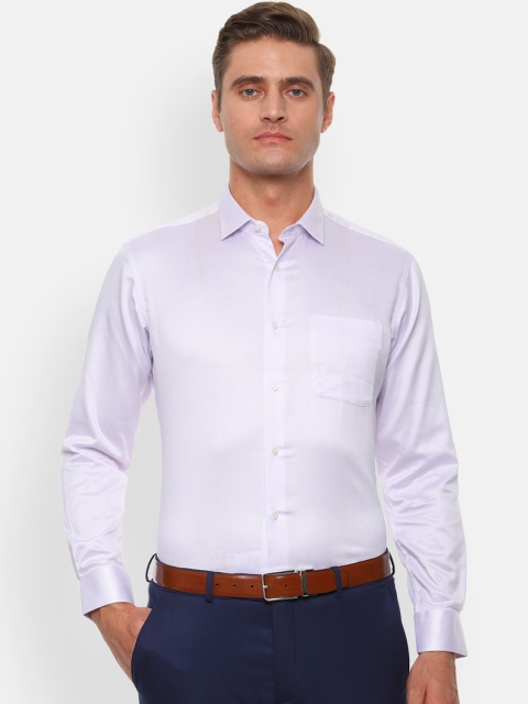 Van Heusen Men Purple Regular Fit Self Design Formal Shirt