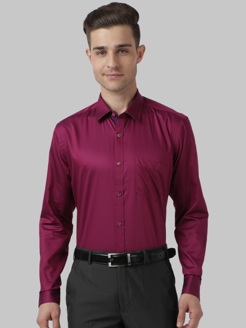 Park Avenue Men Purple Regular Fit Solid Casual Shirt