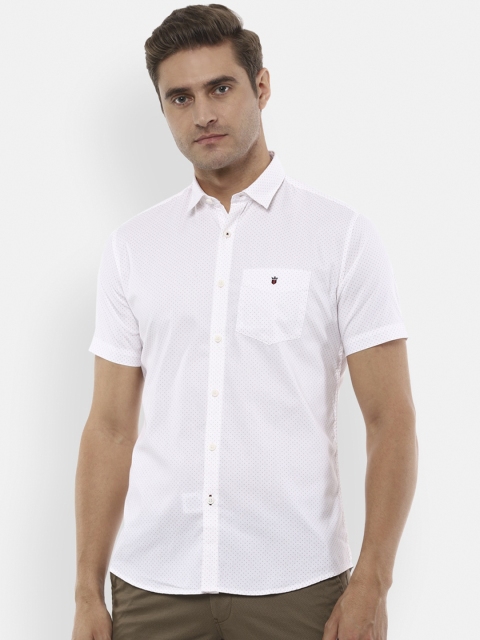 Louis Philippe Sport Men White Slim Fit Self Design Casual Shirt