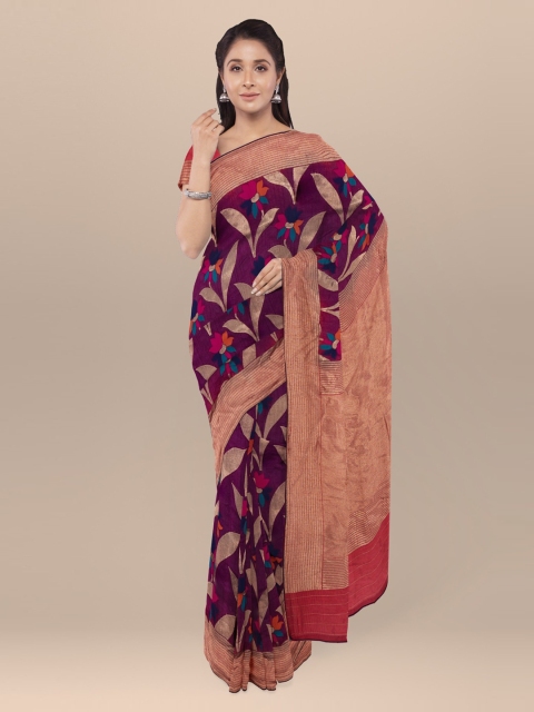 KLM Fashion Mall Magenta Printed Saree