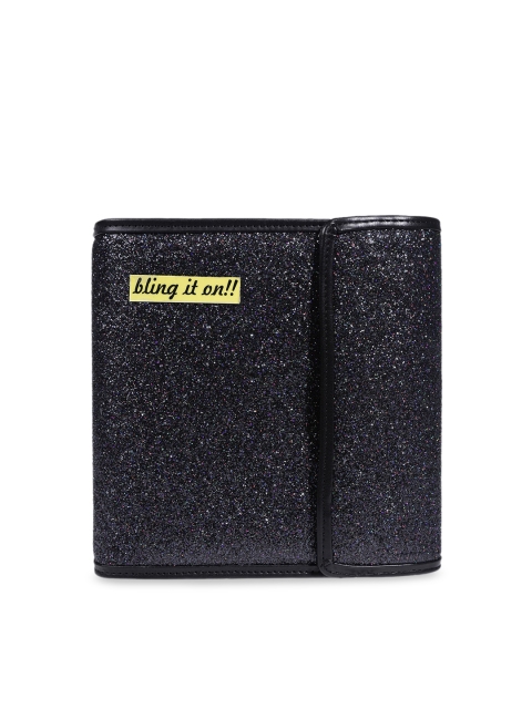 Vdesi Women Black Sequin Textured Accessory Organiser