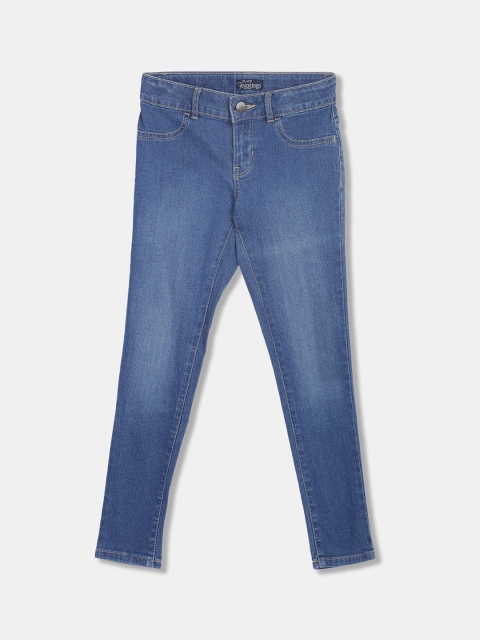 The Childrens Place Girls Blue Solid Denim Jeggings