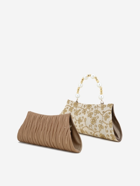 Element Cart Pack of 2 Brown & Off-White Textured Clutches