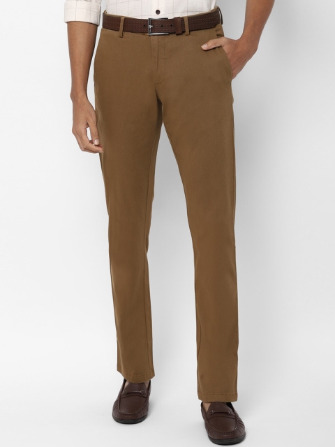 Allen Solly Men Khaki Slim Fit Solid Formal Trousers