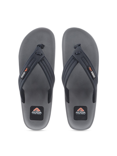 Adda Men Grey Solid Thong Flip-Flops