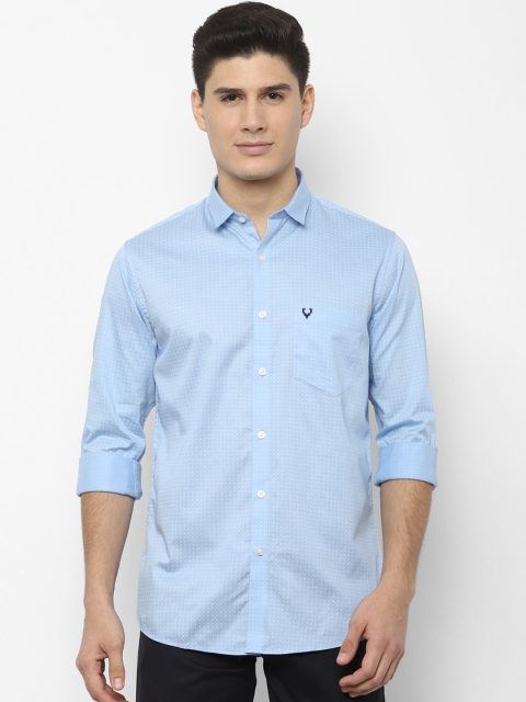 Allen Solly Men Blue Slim Fit Solid Casual Shirt