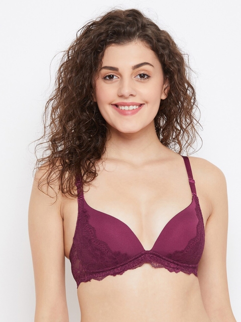 SECRETS BY ZEROKAATA Women Magenta Lace Non-Wired Lightly Padded Everyday Bra SZWIN1804
SECRETS BY ZEROKAATA Women Magenta Lace Non-Wired Lightly Padded Everyday Bra SZWIN1804