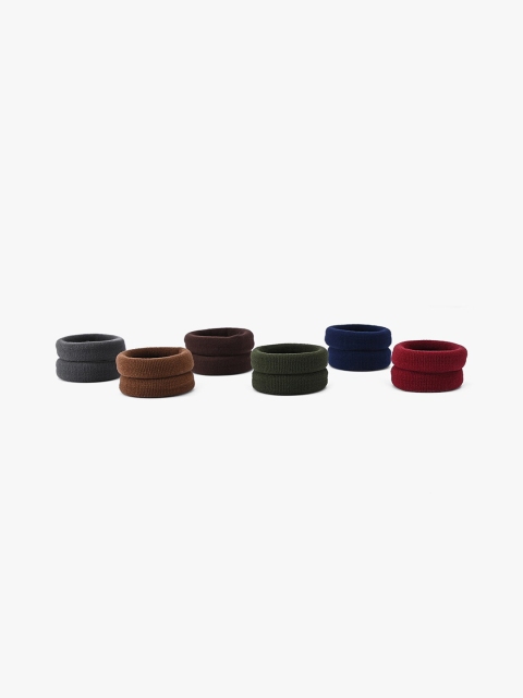 BuckleUp Multicoloured Set Of 12 Ponytail Holders, Multi