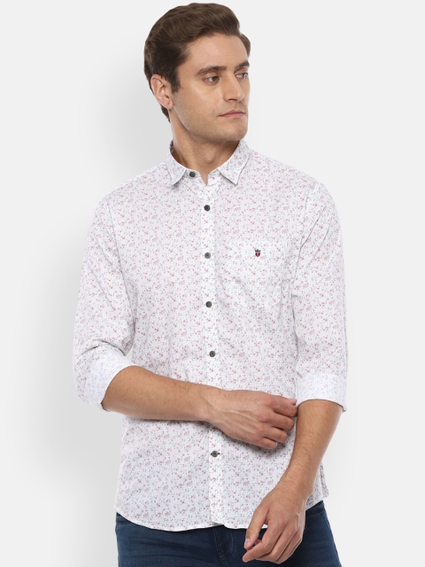 Louis Philippe Sport Men White Slim Fit Printed Casual Shirt