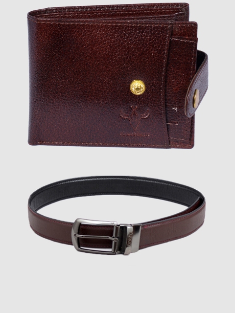 Krosshorn Men Brown Leather Accessory Gift Set