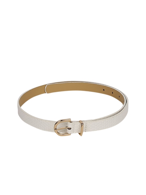CRUSSET Women White Textured Belt