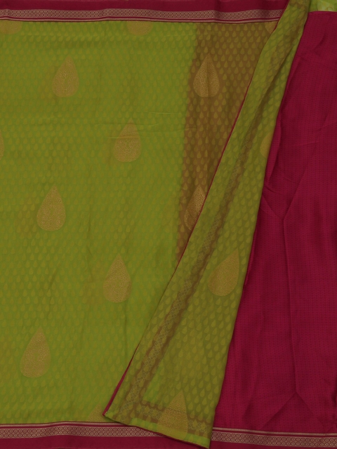 Pothys Green & Magenta Poly Georgette Woven Design Saree