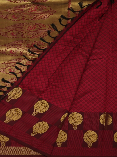 Pothys Magenta Woven Design Art Silk Saree