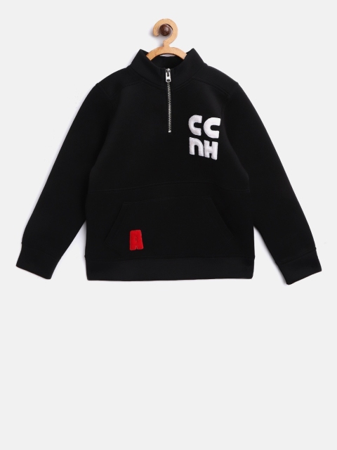 Cherry Crumble Boys Black Solid Sweatshirt