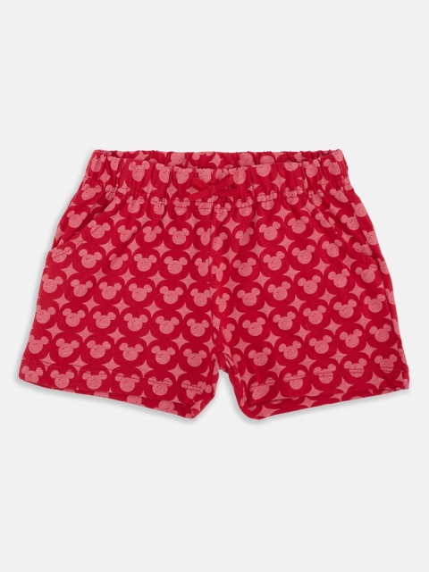CHALK by Pantaloons Girls Red Printed Regular Fit Regular Shorts