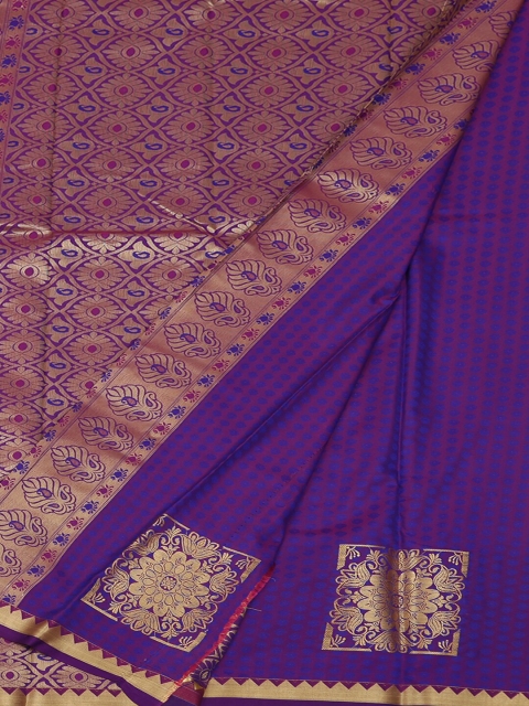 Pothys Orange & Violet Art Silk Woven Design Saree