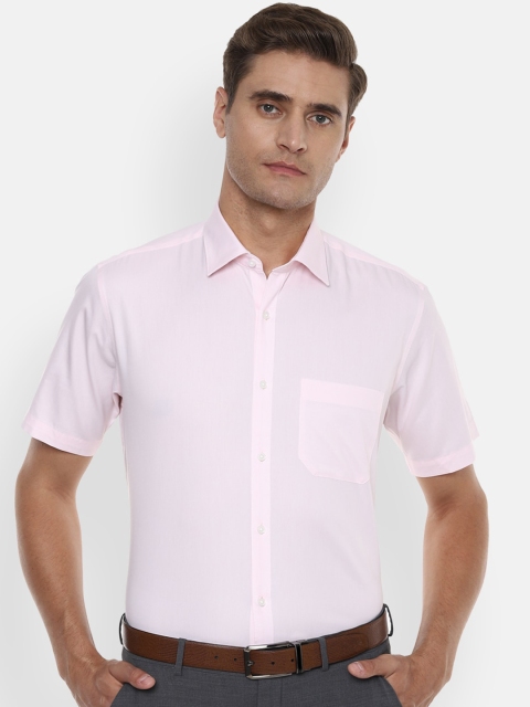 Van Heusen Men Pink Regular Fit Solid Formal Shirt