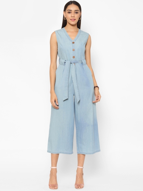 HOUSE OF KKARMA Women Blue Solid Culotte Jumpsuit